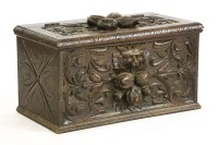 Lot 992 - A Victorian carved oak small coffer/cellaret