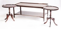 Lot 600 - A reproduction mahogany two tier coffee table