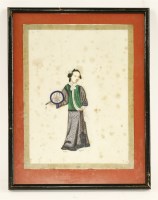 Lot 1523 - A set of three Chinese pith paper paintings