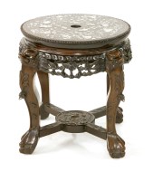 Lot 1346 - A Chinese hardwood vase stand