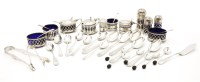 Lot 313 - Three silver cruet sets