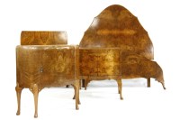 Lot 997 - A burr walnut double bed frame
