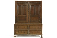 Lot 1122 - An 18th century oak 'housekeeper's' cupboard