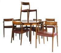 Lot 335 - A Danish rosewood dining suite