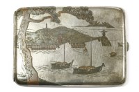 Lot 299 - A Japanese Sterling Silver cigarette case