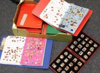 Lot 118A - Six albums and a box of pin badges