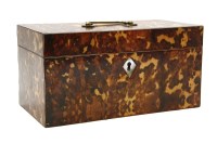 Lot 629 - A faux tortoiseshell tea caddy