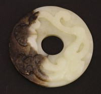 Lot 1191 - A Chinese jade bi disc
