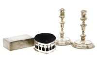 Lot 385 - A pair of silver candlesticks