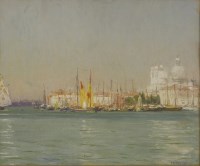 Lot 786 - Thomas Fredrick Mason Sheard (1866-1921)
THE VENETIAN LAGOON WITH LA SANTA MARIA DELLA SALUTE
Signed l.r.