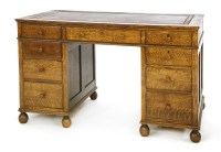 Lot 216 - An Heal's oak pedestal desk