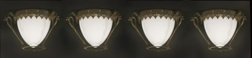 Lot 87 - A set of four Art Nouveau ceiling lights