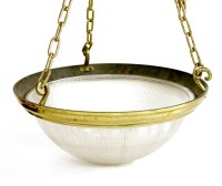Lot 18 - A brass and glass-mounted plafonnier