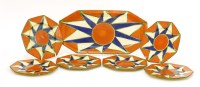 Lot 128 - A Clarice Cliff 'Geometric' sandwich set