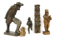 Lot 679 - An Austrian wooden carving of a walking bearded man