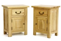 Lot 1106 - The pair of modern lightoak bedside cabinets 50cm x 35cm x 64cm
