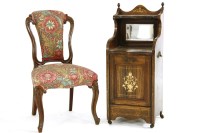 Lot 951 - An Edwardian rosewood and floral marquetry side cabinet