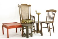 Lot 1014 - A Victorian fruitwood open armchair