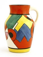 Lot 150 - A Wedgwood Clarice Cliff blue 'W' jug