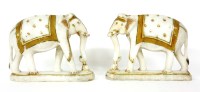 Lot 720 - A pair of Thai marble elephants