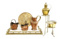 Lot 672 - A brass three tier stand
