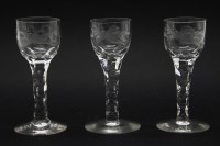Lot 464 - Three 18th century wine glasses