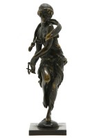 Lot 437 - A 19th century figure of a classically dressed female figure playing the triangle