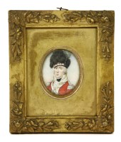 Lot 435 - An oval miniature of a soldier