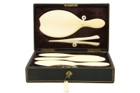 Lot 369 - A 19th century ivory backed dressing set