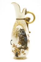Lot 537 - A Royal Worcester blush ivory ewer