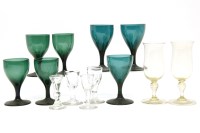 Lot 587 - Seven 'Bristol' green glasses