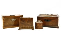 Lot 576 - A George lll mahogany and crossbanded  tea caddy