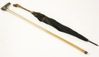 Lot 444 - A Japanese white metal topped walking cane