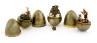 Lot 440 - Three silver gilt surprise eggs