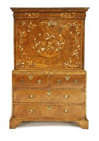 Lot 1041 - A Queen Anne marquetry escritoire