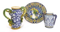 Lot 39 - A Cantagalli maiolica twin-handled vase