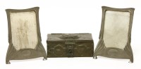 Lot 59 - A pair of Art Nouveau pewter photograph frames