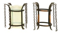 Lot 50 - Two Arts and Crafts copper hall lanterns