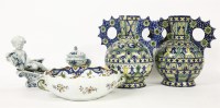 Lot 316 - A Cantagalli pottery desk stand