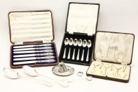 Lot 80 - A set of silver and yellow guilloche enamel tea spoons