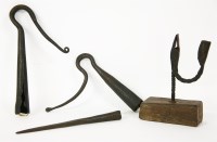 Lot 242 - An iron rush light holder