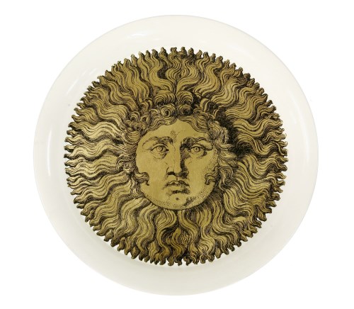 Lot 417 - A Fornasetti 'Sole Ricciuto' metal tray