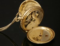 Lot 500 - A Swiss gold full hunter key wound fob watch
