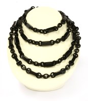 Lot 43 - A Victorian four row graduated jet necklace
