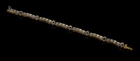 Lot 188 - A Continental silver and gold sapphire and diamond line bracelet