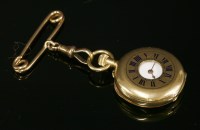Lot 508 - A ladies' half hunter gold fob watch