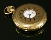 Lot 494 - An 18ct gold side wind half hunter pocket watch