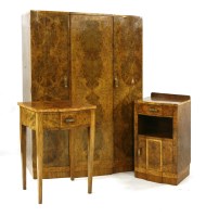 Lot 220 - An Art Deco walnut bedroom suite
