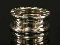 Lot 461 - An 18ct white gold Bulgari 'B.zero1' two row band ring