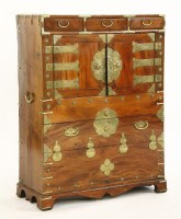 Lot 668 - A Korean metal mounted modern side cabinet